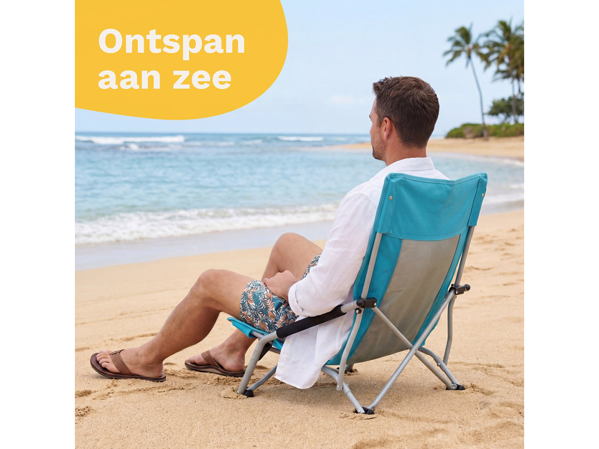TRVLMORE Beach Chair Low Blue strandstoel - Set van 2