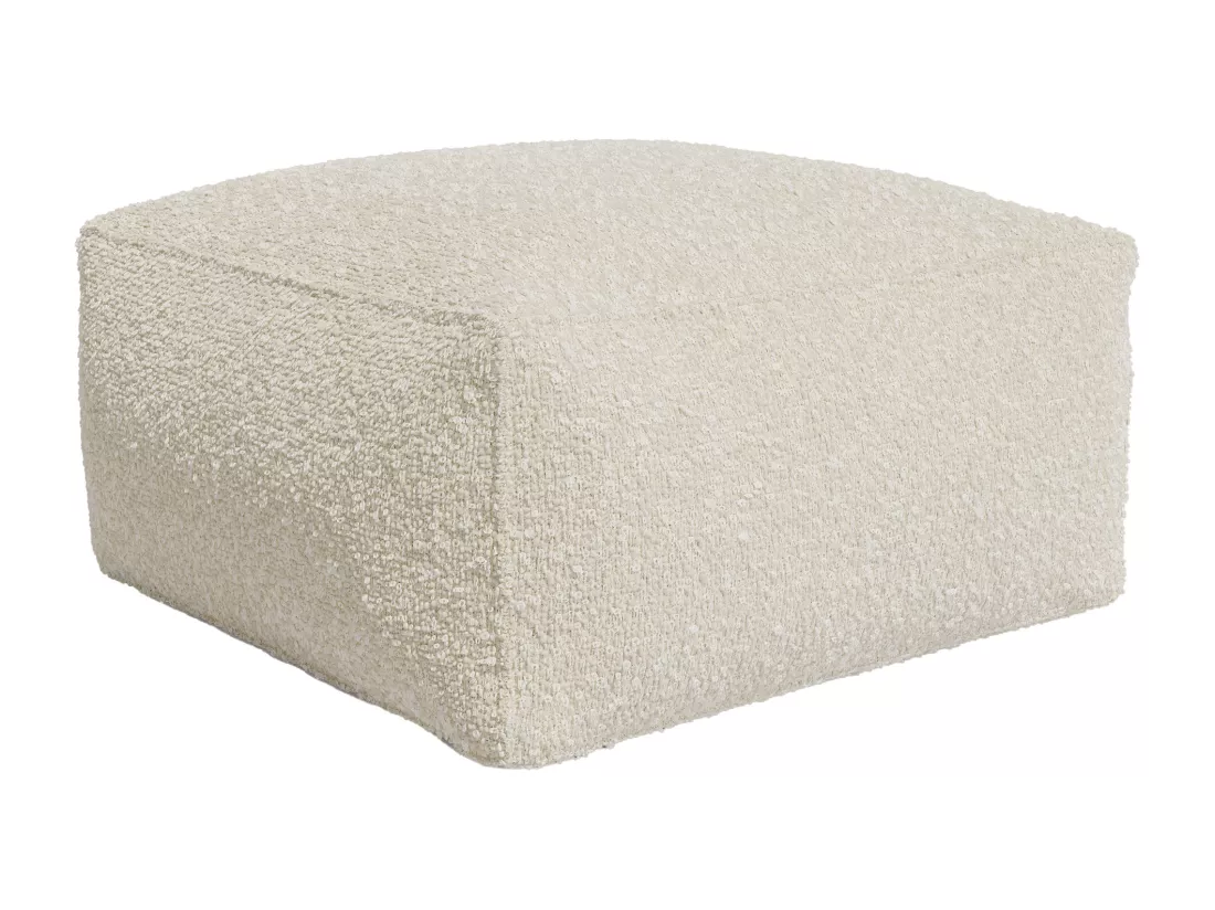 Canapé modulable avec pouf en tissu bouclette beige NOUMARA
