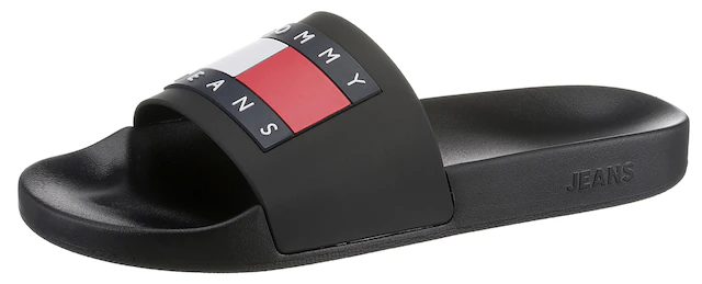 Tommy Jeans Badepantolette »TOMMY JEANS POOL SLIDE ESS«  , Sommerschuh, Poolslides, Schlappen, mit plakativer Logoflag