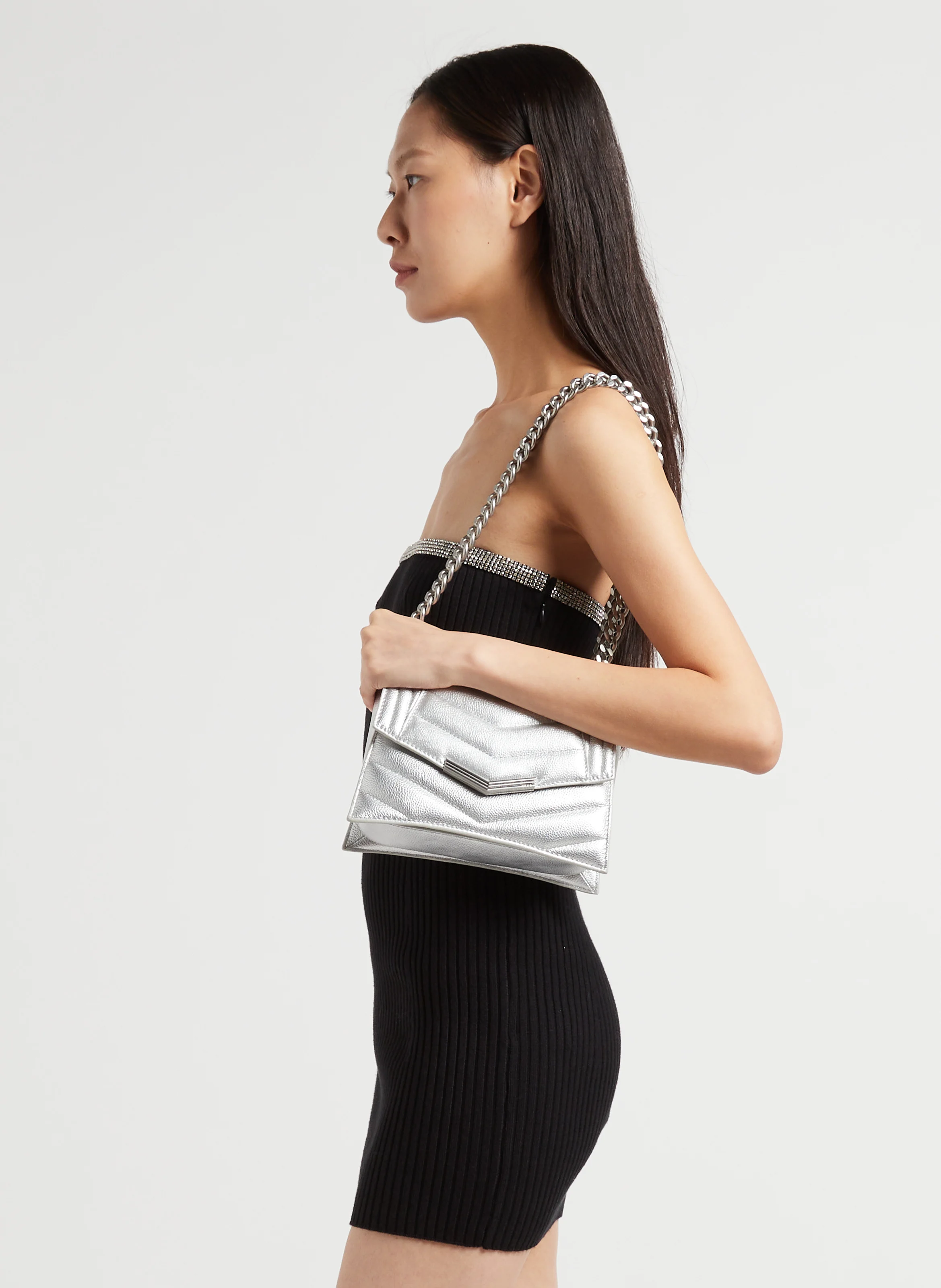 THE 1 - Sac bandoulière en cuir | Argent
