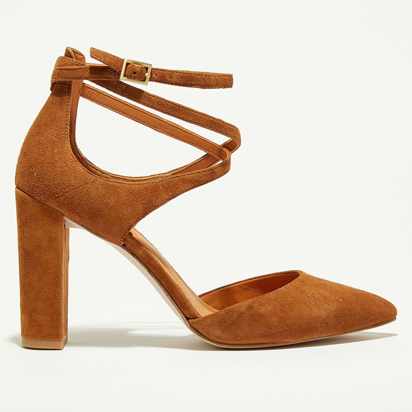 What For Sandales Babies en Velours de Cuir Mona camel - Talon 9.5 cm
