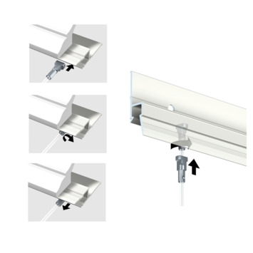 Artiteq Twister perlon ophangkoord (150 cm) met haak (4 kg) voor schilderij ophangsysteem (2 stuks)