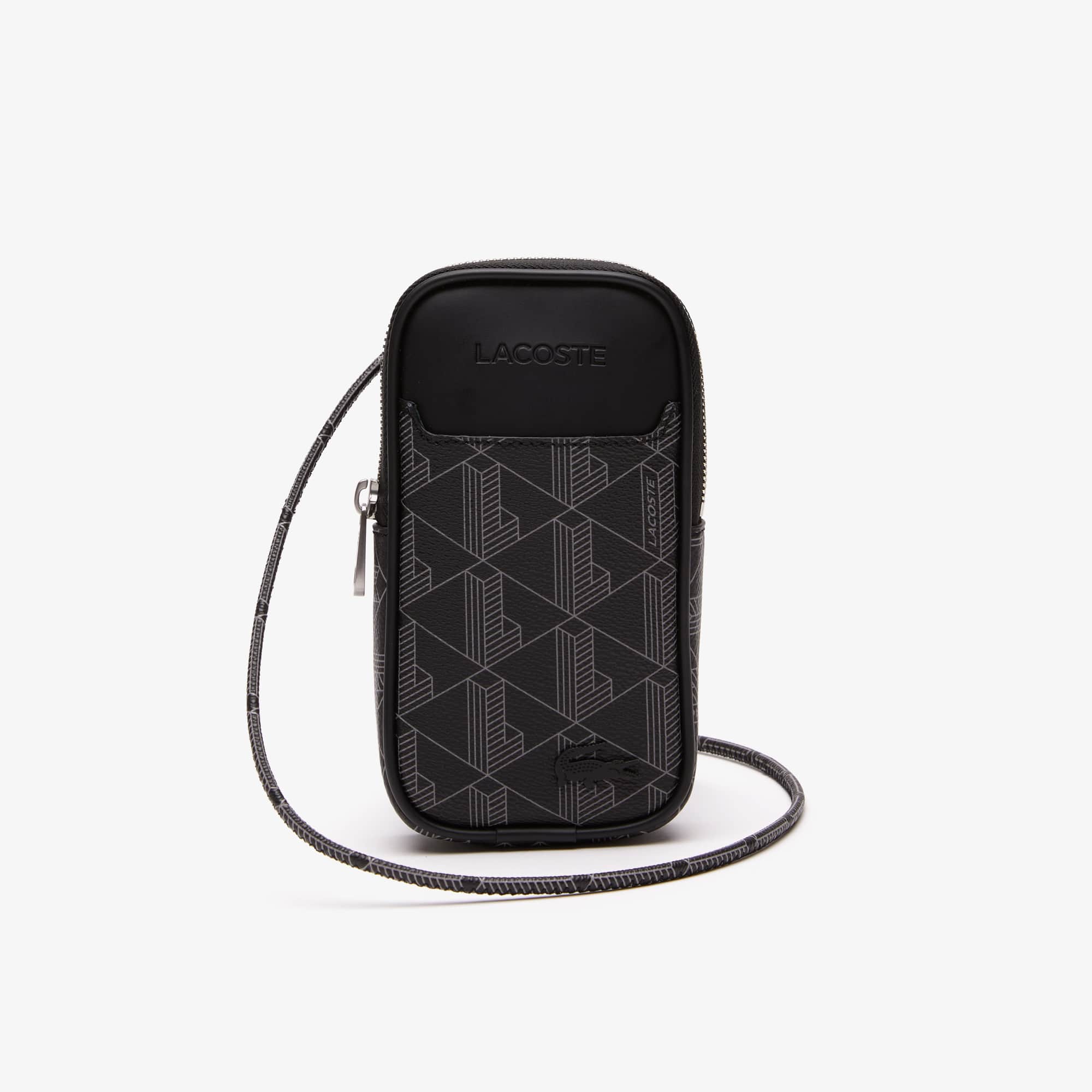 Pochette smartphone homme The Blend avec imprimé monogrammé Coques iPhone - Noir - Lacoste - Homme