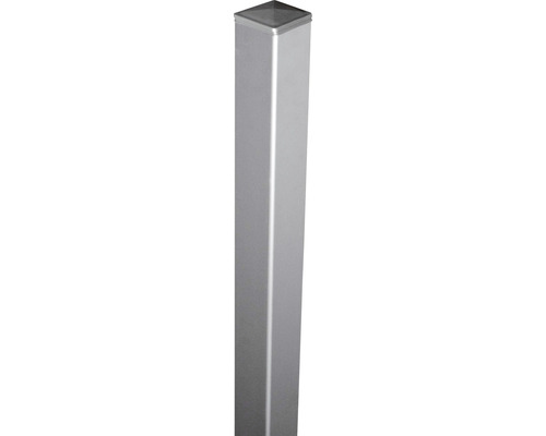GroJa aluminium paal inclusief Novara/Belfort EV1 kap voor inbetonnering, 6 x 6 x 240 cm, geanodiseerd aluminium