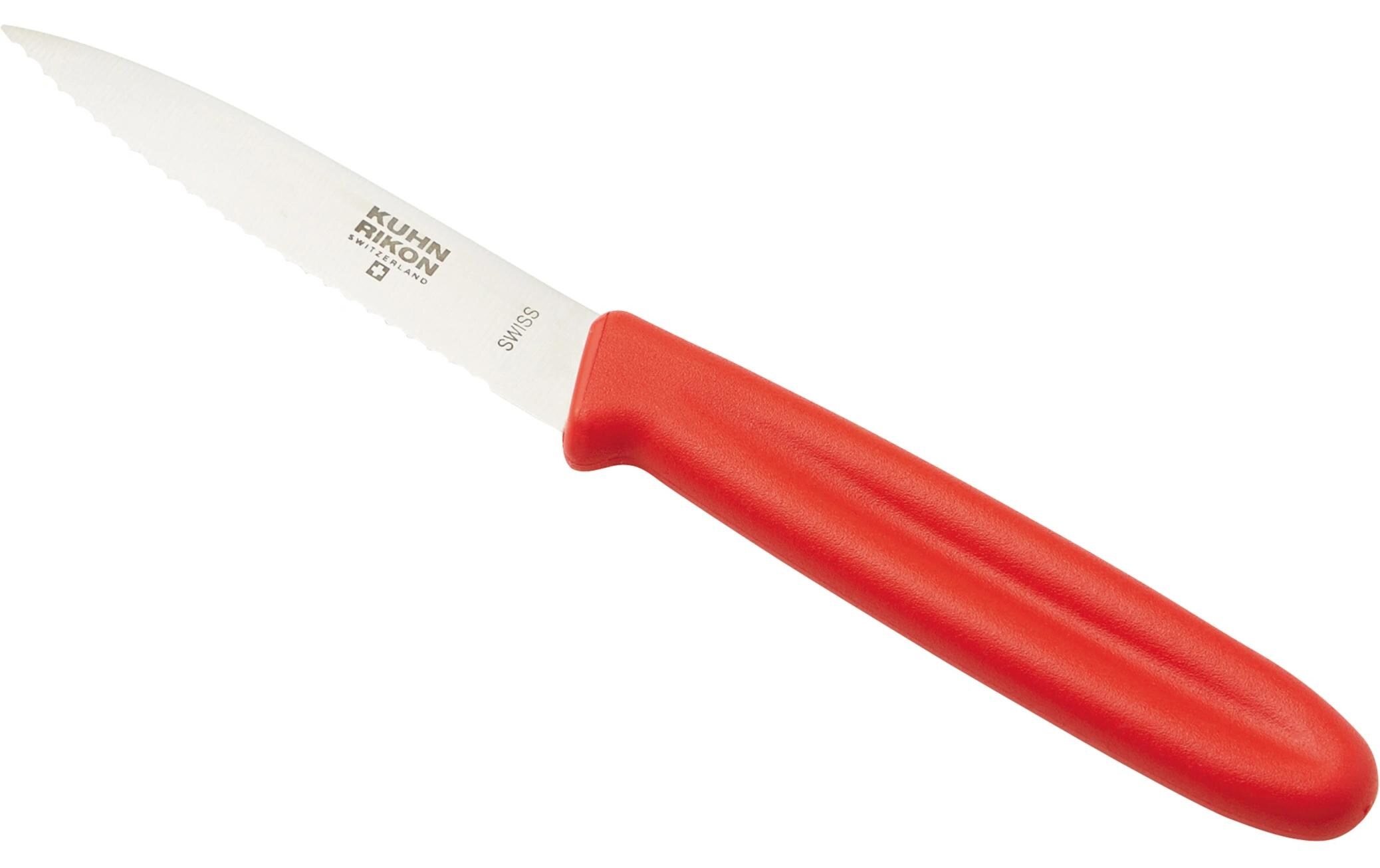 Rüstmesser Swiss Knife Wellenschliff, RotGemüsemesser