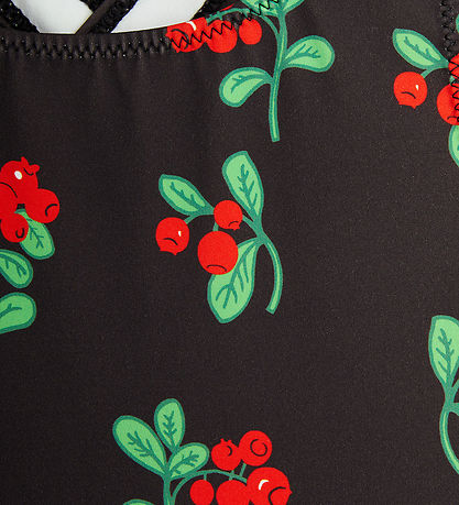 Mini Rodini Badeanzug - UV 50+ - Preiselbeeren - Schwarz