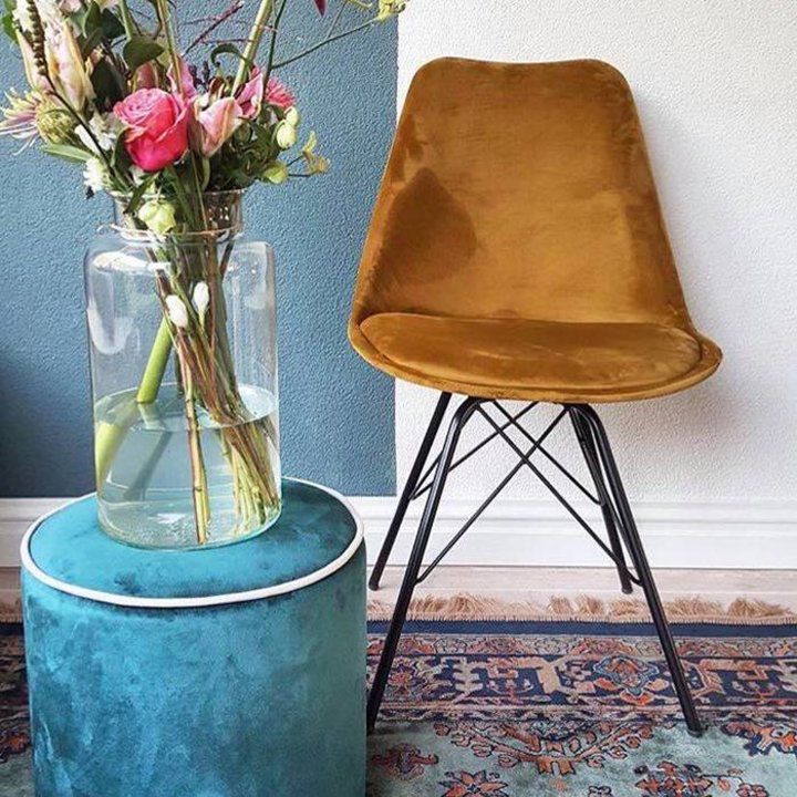 Kick collection - Stoel Velvet - Goud/Okergeel