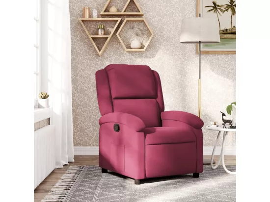 Fauteuil inclinable rouge bordeaux velours