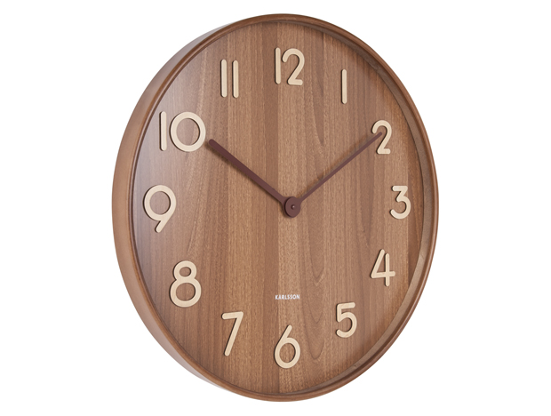Wall clock Pure large dark basswood