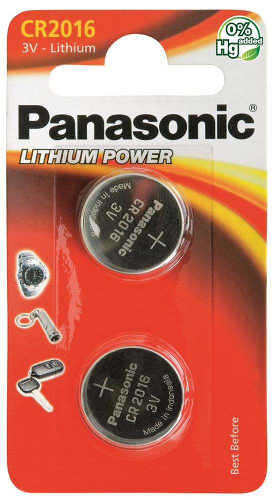 PANASONIC Batterien Knopfzelle CR2016 Blist 2 Stk