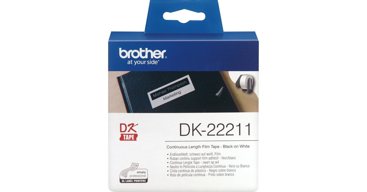 BrotherDoorlopende Labelrol DK-22211 printlint
