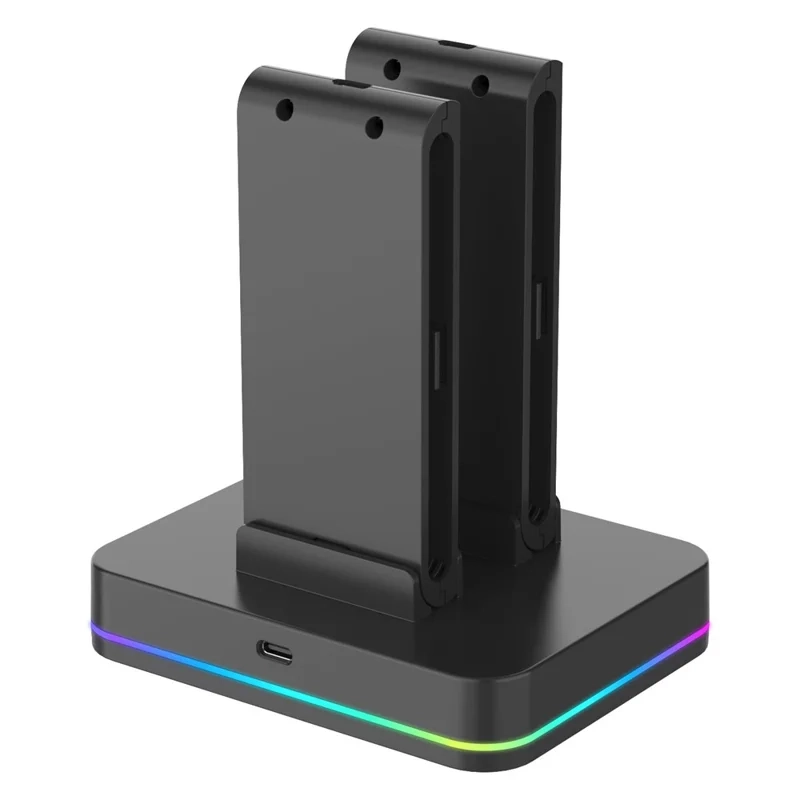 (4-fach) Ladestation Charging Dock für Nintendo Switch 2 Joy-Cons mit LED-Anzeige und USB-C Anschluss - Schwarz