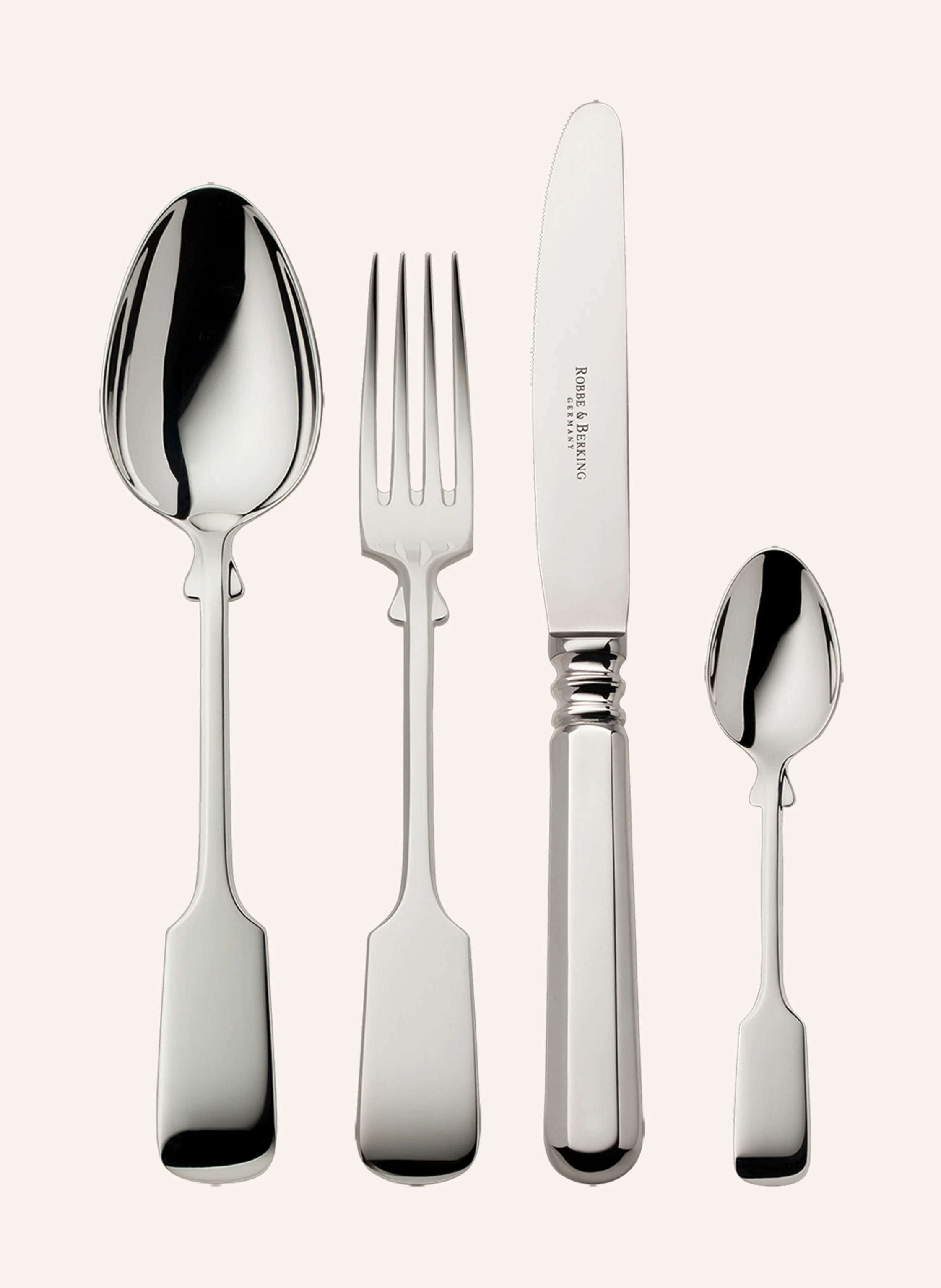 ROBBE & BERKING 24-tlg. Besteckset THE BOX CREME ALT-SPATEN (925 Sterlingsilber)