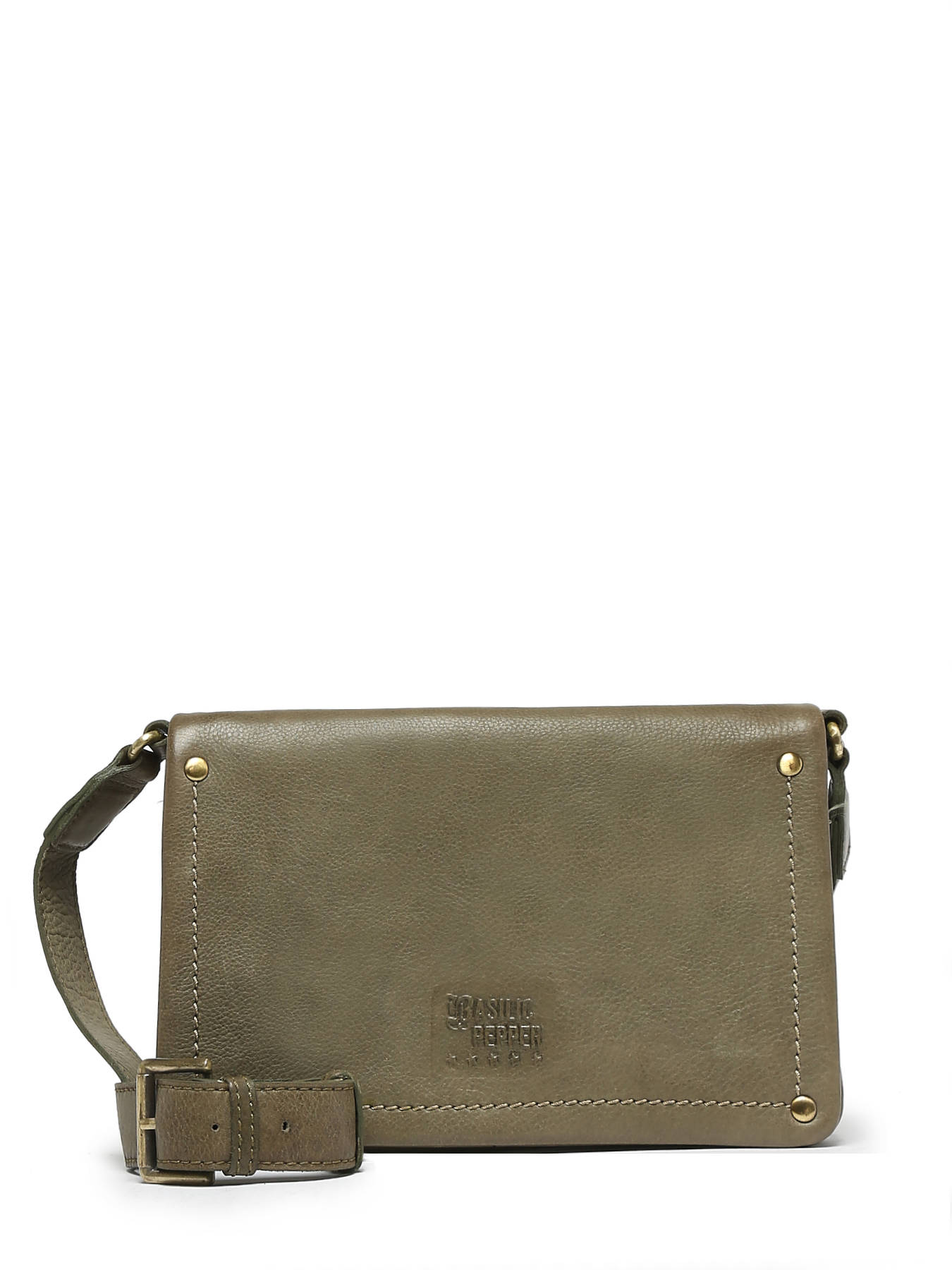 Sac bandoulire Boston cuir BASILIC PEPPER