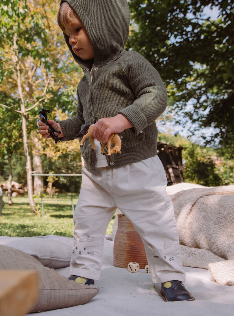 Pantalon blanc craie en twill