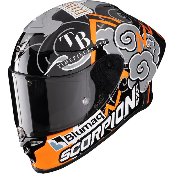 Scorpion - Casque Exo-R1 Evo Air FIM Racing#1 Replica Aron 2024 Noir / Gris / Orange