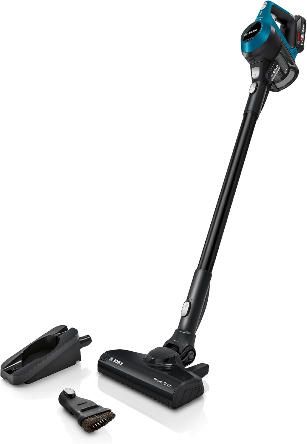 Bosch Akku-Staubsauger Unlimited 6 BKS6111P, kabelloser Handstaubsauger, beutellos, leicht, Hygiene-Filter, 10 Jahre Motorgarantie, hohe Saugleistung, Lange Laufzeit, alle Bodenarten, blau