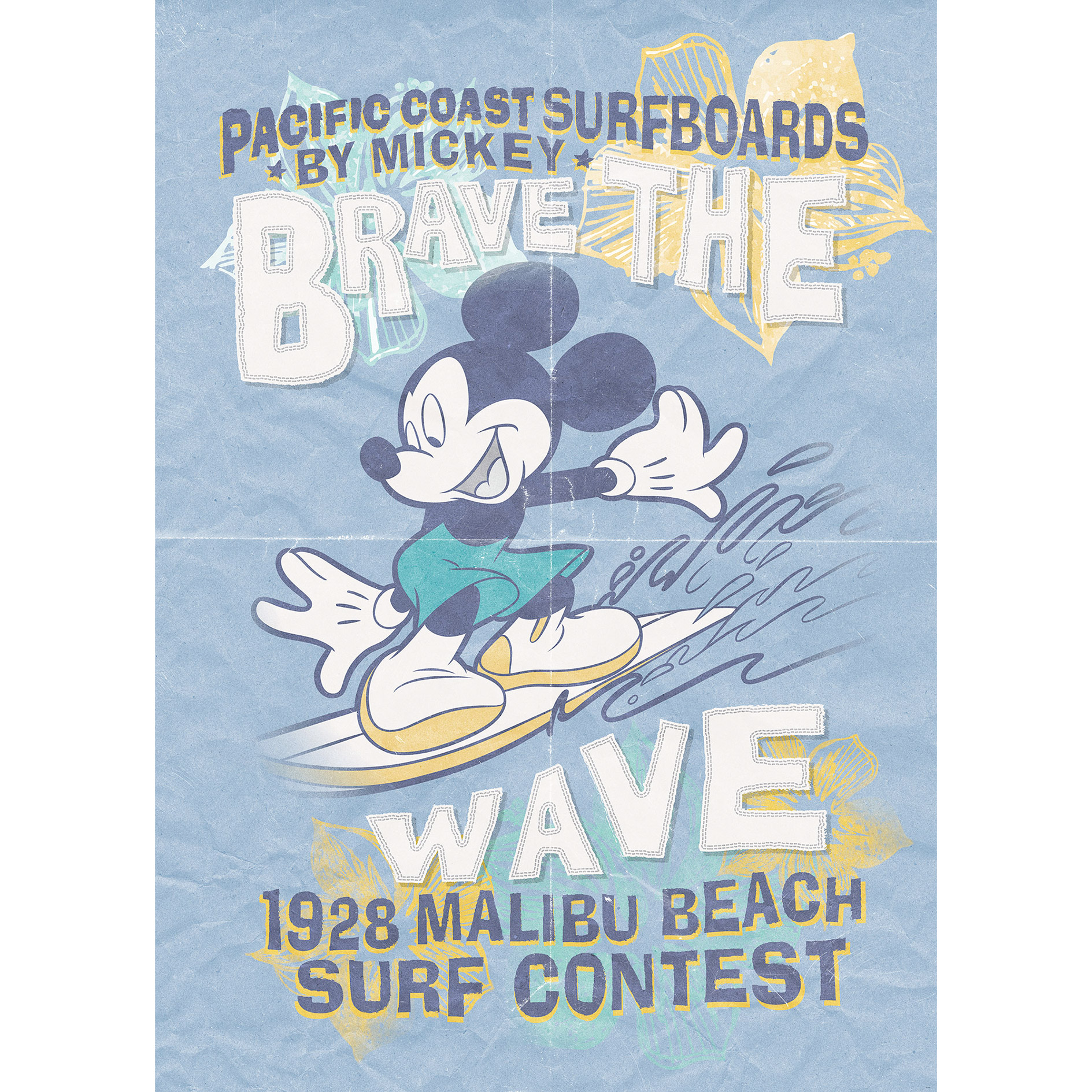Vlies-Fototapete MICKEY BRAVE THE WAVE - 200x280 cm