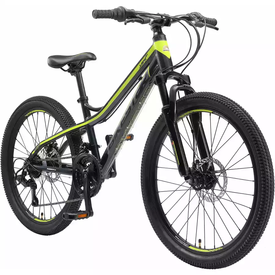 Bikestar Kinderrad 24 Zoll Alu MTB schwarz, grün