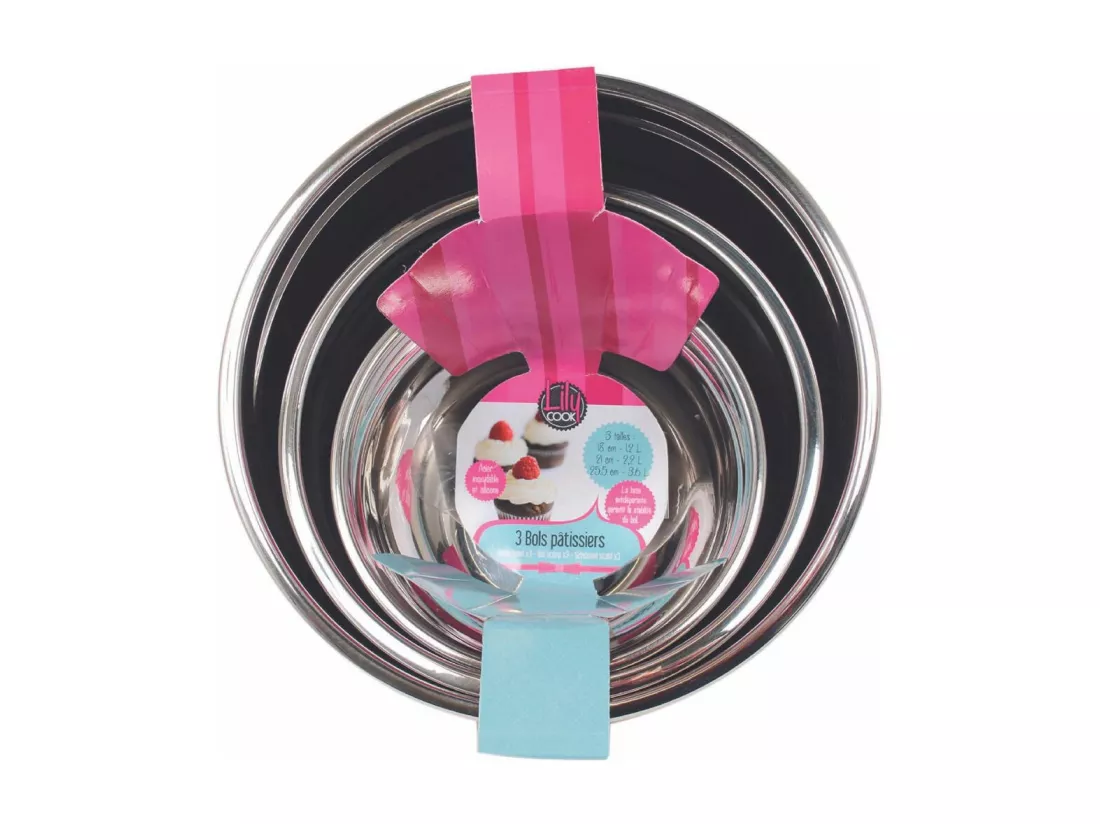 Lot de 3 Bols Inox 