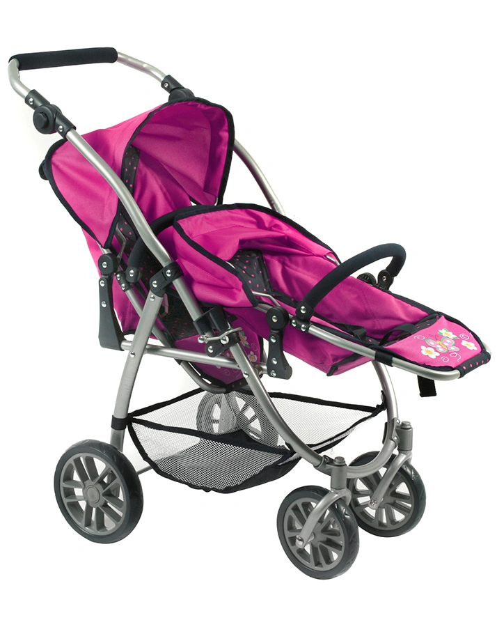 Zwillings-Puppenbuggy VARIO – DOTS NAVY/PINK