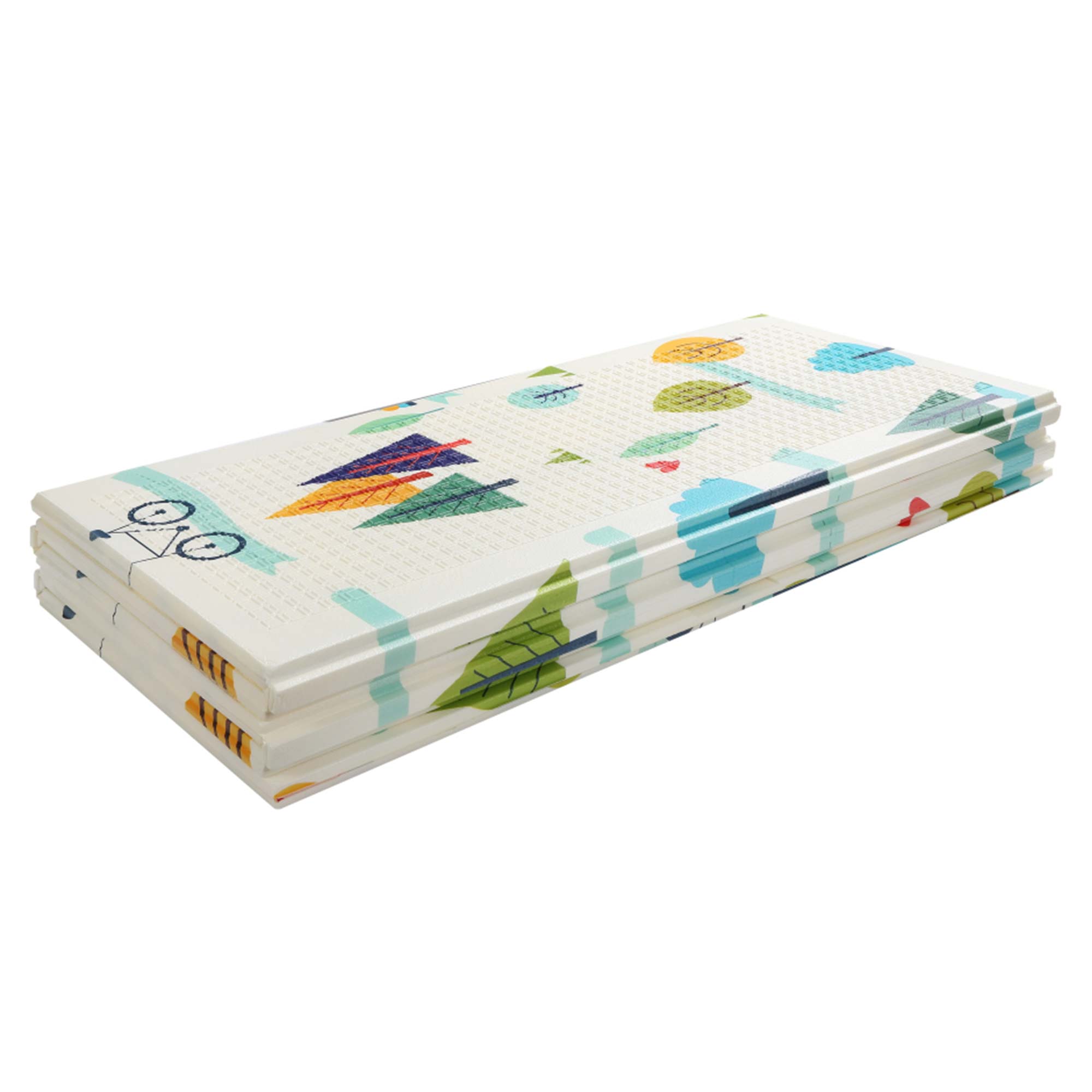 Baby Vivo Spielmatte / Spielteppich für Kinder doppelseitig mit Wald 200 x 180 cm - Bär