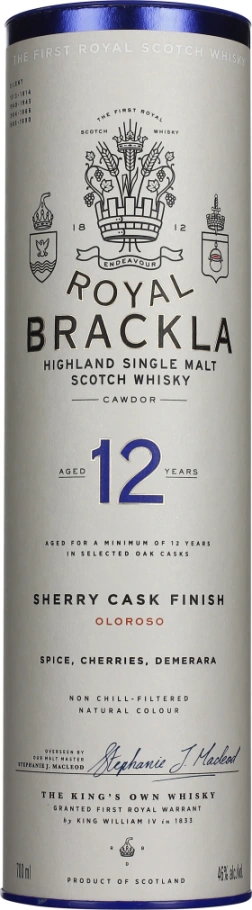 ROYAL BRACKLA 12 YEARS OLOROSO SHERRY CASK FINISH 70CL