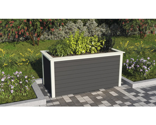 Verhoogd bed klassiek Karibu 2 173 x 89 x 82 cm terragrijs