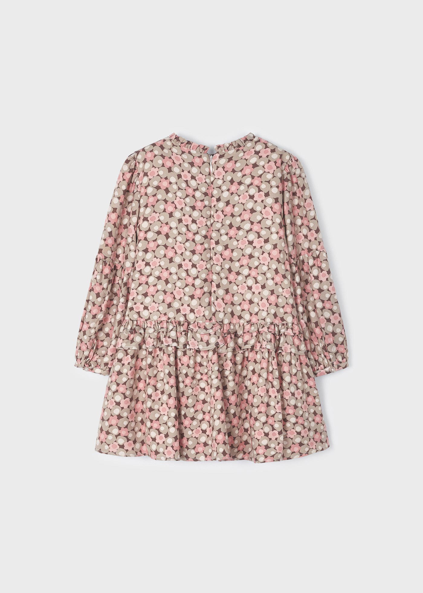 Vestido infantil estampado com babados