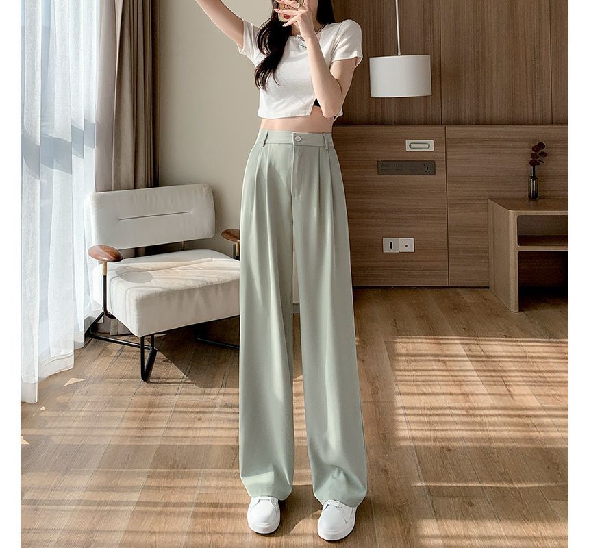 Arroba - Hoge taille, effen, losse pantalon (verschillende ontwerpen)