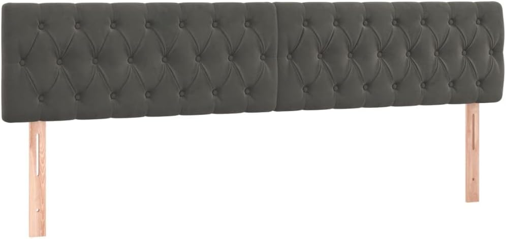 Boxspringbett mit Matratze Dunkelgrau 180x200 cm SamtKnopfheftung Design