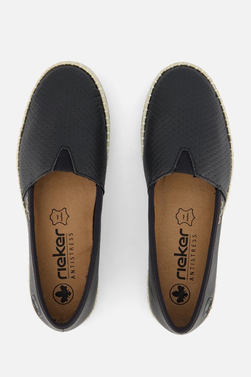 Rieker Instappers zwart Nubuck