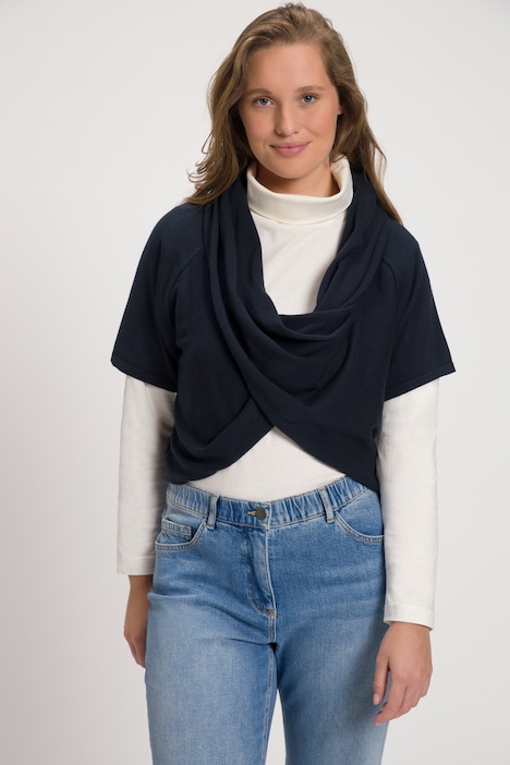 Pullover, Schalkragen, Halbarm, Biobaumwolle