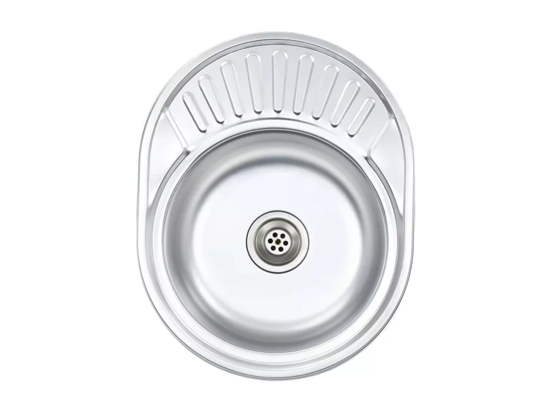 Prolenta Premium - Évier de cuisine avec crépine et piège Ovale Acier inoxydable