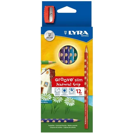 Lyra Buntstifte Groove Slim Natural Grip 12er mit Spitzer