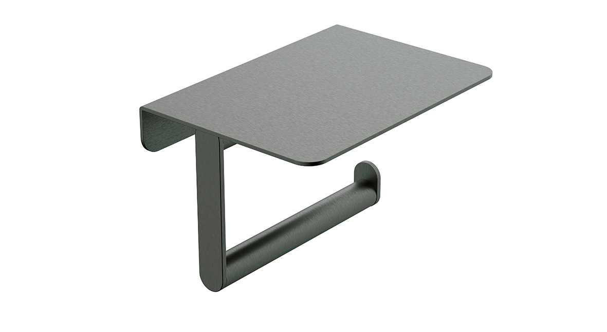 Mueller Hilton toiletrolhouder met planchet gunmetal