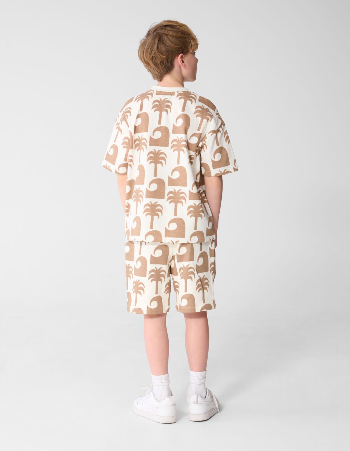 Palm Print Short Gebroken Wit