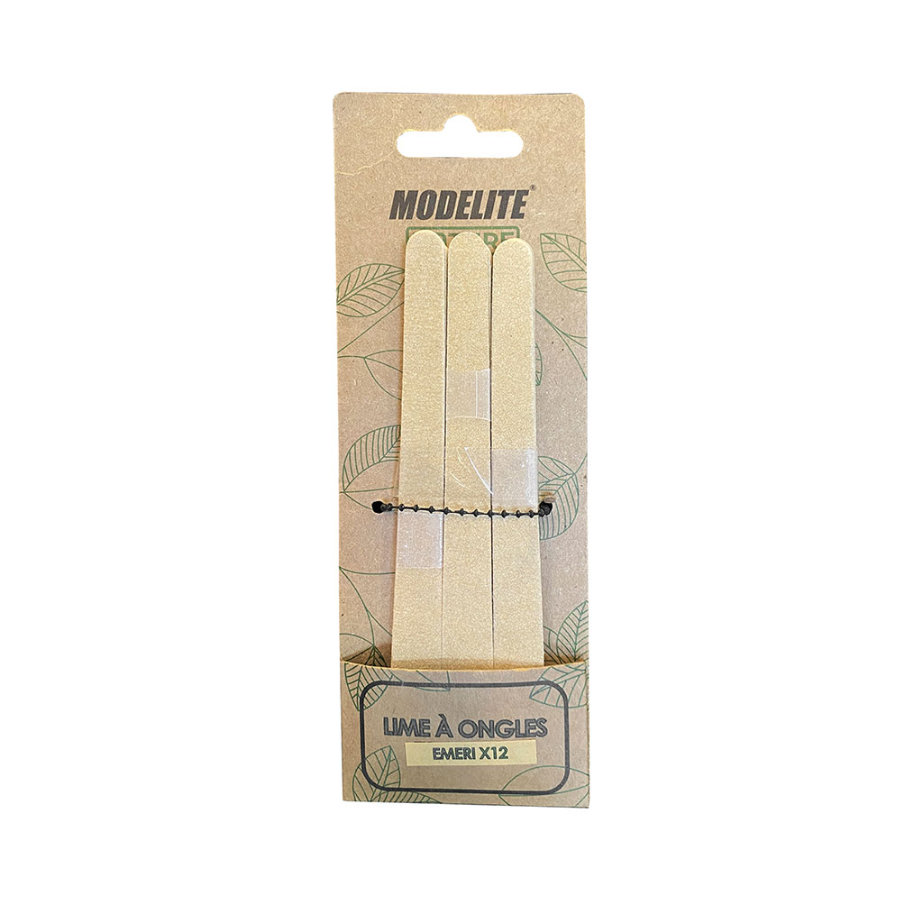 Lot de 12 limes à ongles bois 4.5x15x0.5cm