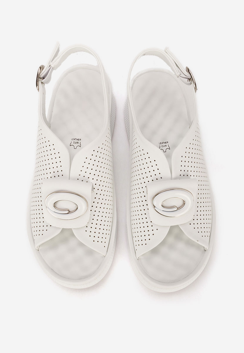 Sandales en cuir naturel blanches Calora