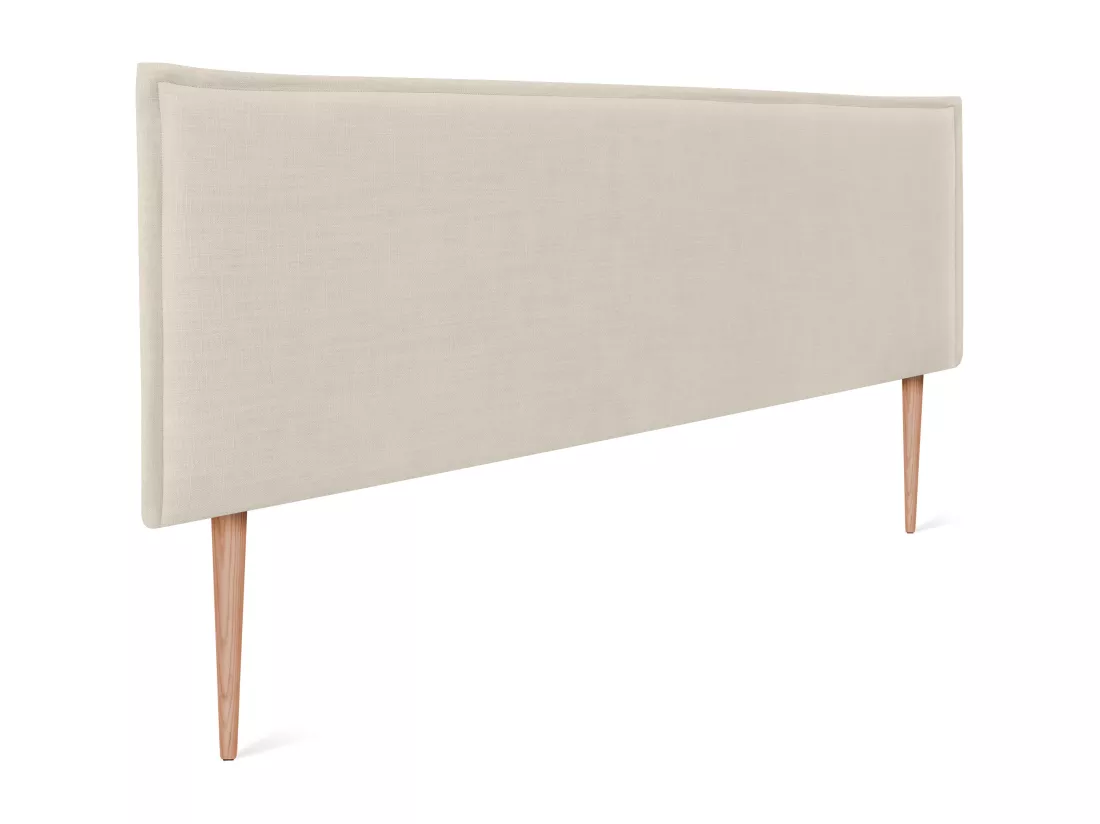 DHOME Tête de lit en lin naturel lisse avec garniture 150x105cm avec pieds Lits 150 - Beig