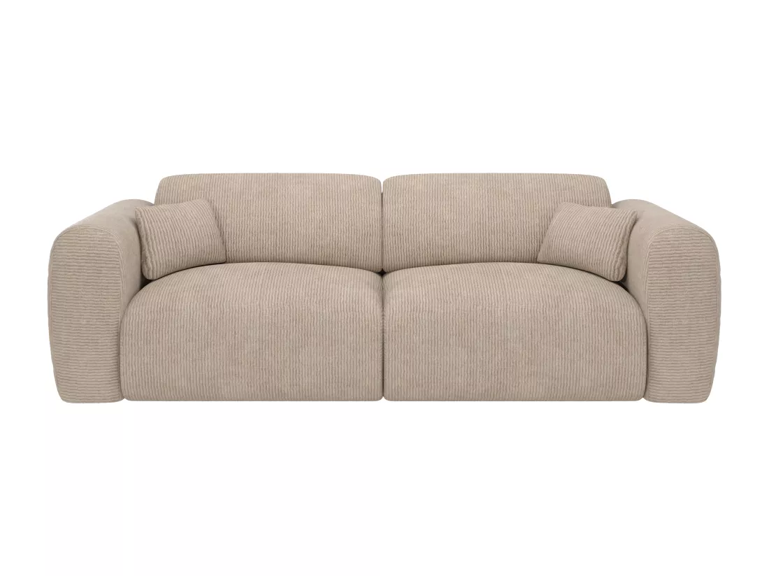 Canapé 4 places convertible en tissu texturé beige POGNI de Maison Céphy