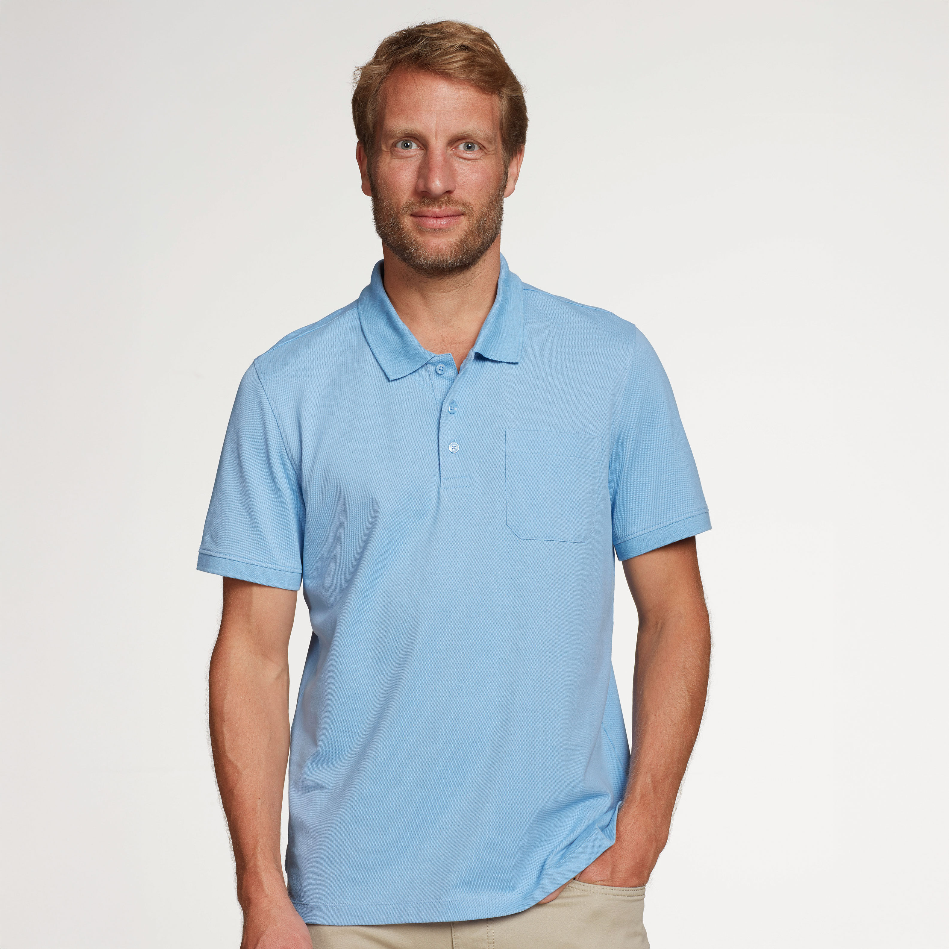 Polo Piqué Shirt uni mit Brusttasche