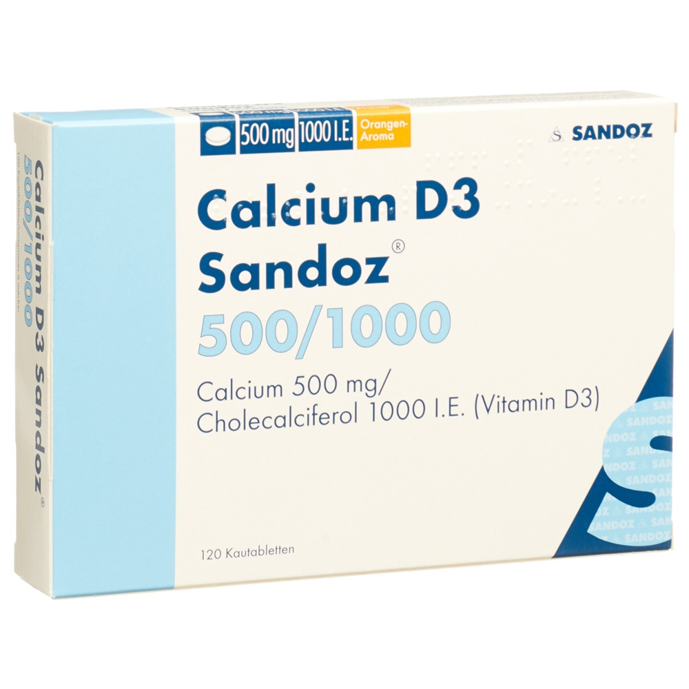 CALCIUM D3 Sandoz<br>120 Stück, Dose, Kautablette, 500/1000