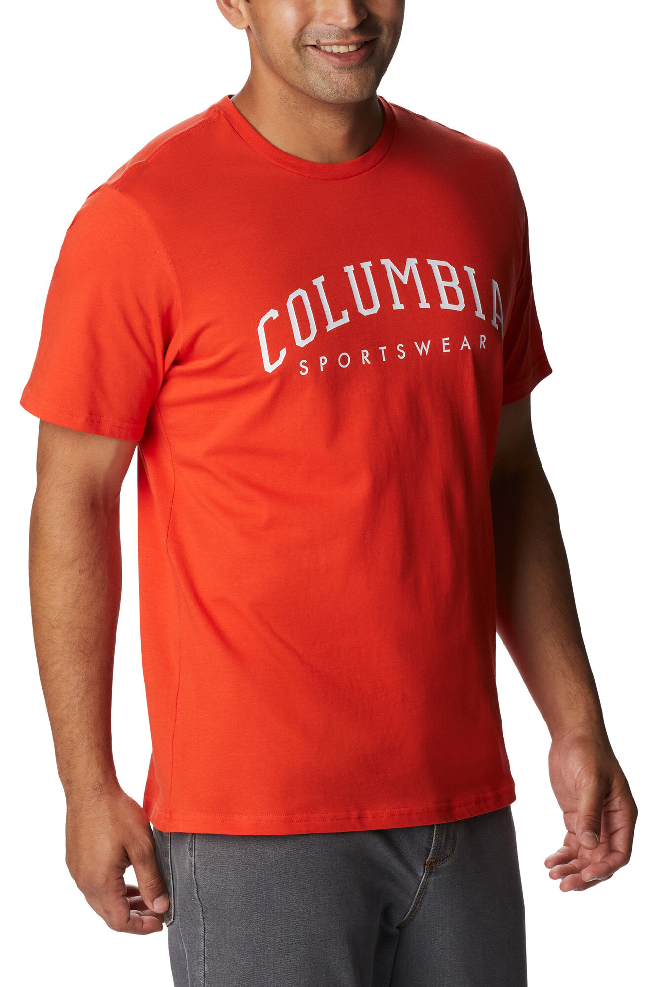 Camiseta masculina Columbia Rockaway River™ de manga curta com estampa - Vermelha