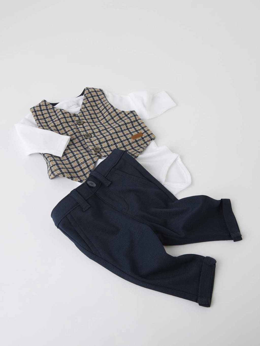 NAME IT baby regular fit broek NBMSILAS donkerblauw