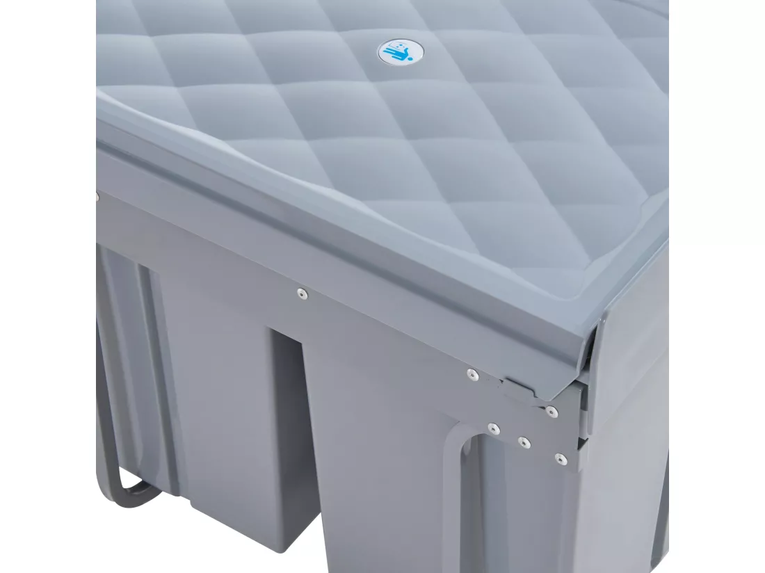 Poubelle encastrable 2 x grise 48 x 34 x 42 cm 03_0008202