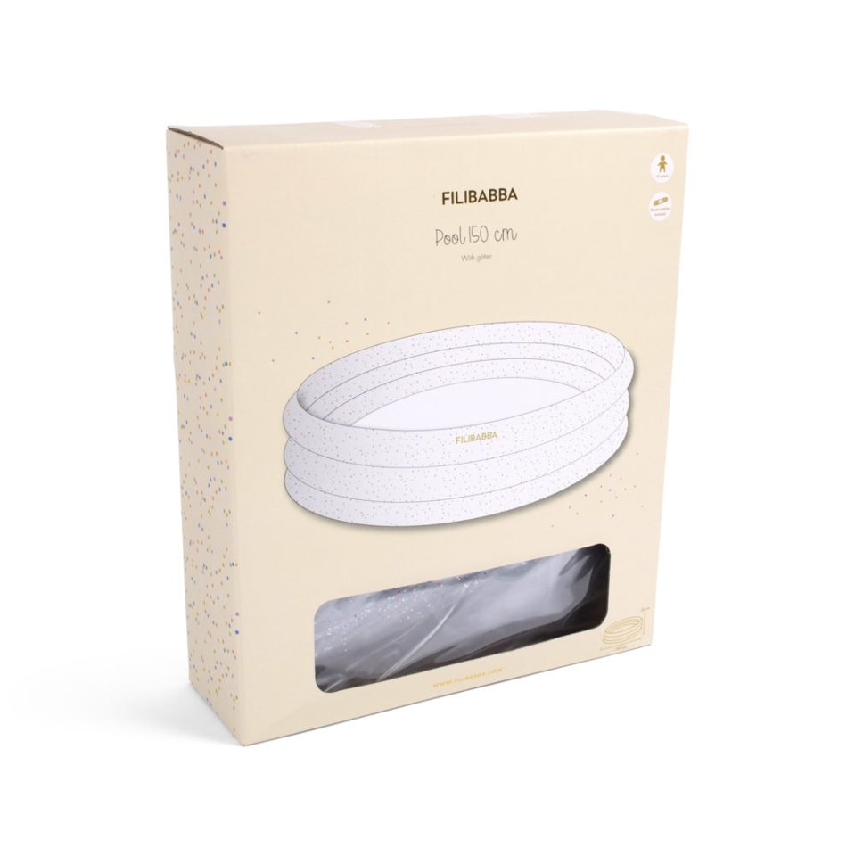 Filibabba - Badebassin 150cm Alfie m. regnbuefarvet konfetti - (FI-03013)