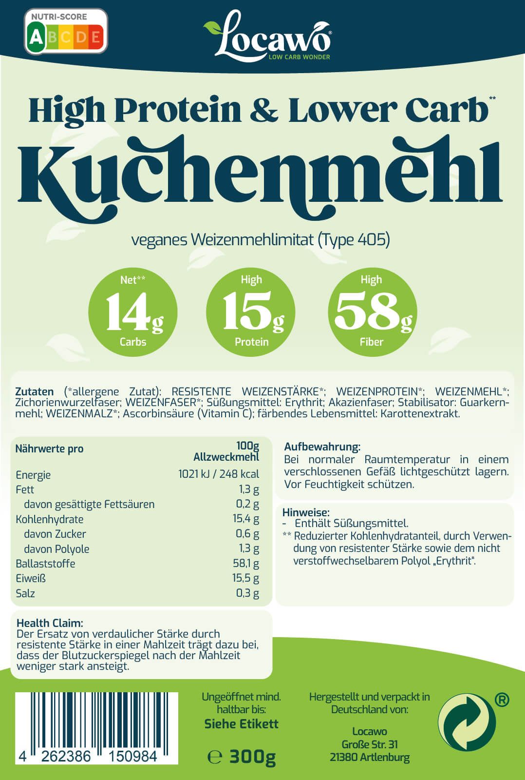 Locawo High Protein & Low Carb Kuchenmehl