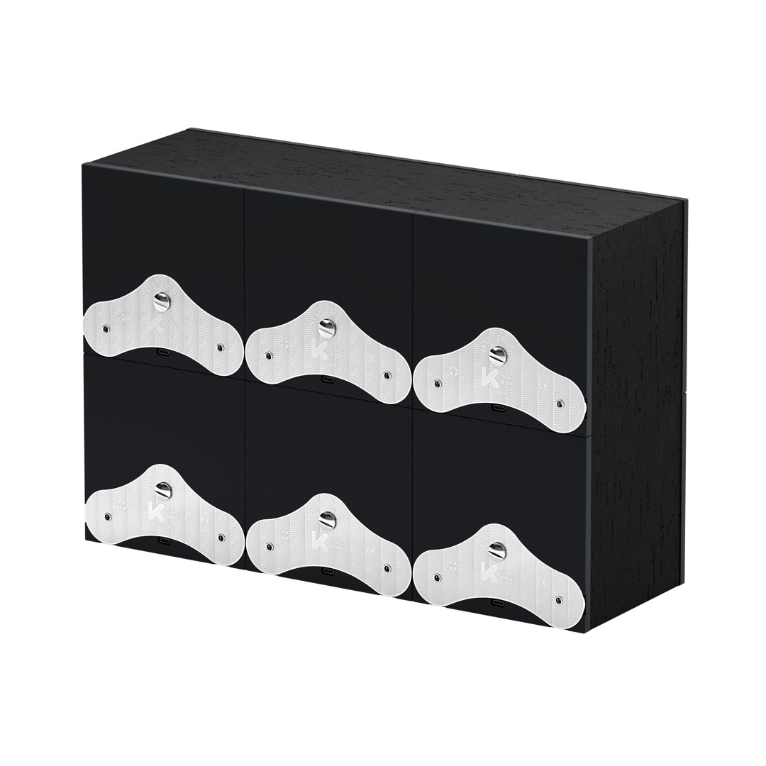 SwissKubik Masterbox Wenge-Holz Schwarz - 6 Uhren