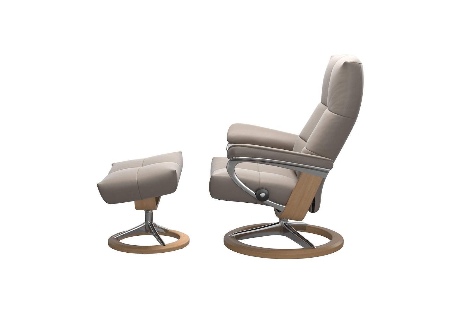 David lenestol med krakk Hud Paloma Dark Mushroom - Signature Chrome - Eik